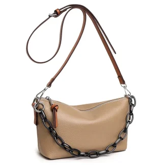Thick Chain Zippered Shoulder Bag